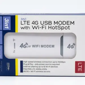 مودم USB سیم کارت خور 4G LTE وای فای مدل 3IN1