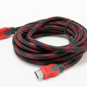 کابل HDMI با روکش بافته مشکی و قرمز 1.5 و 3 متری