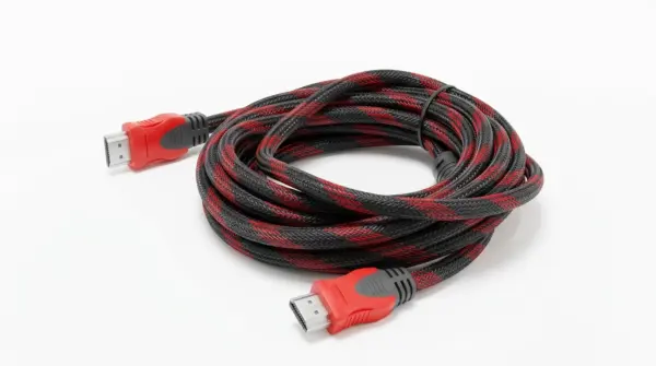 کابل HDMI با روکش بافته مشکی و قرمز 1.5 و 3 متری